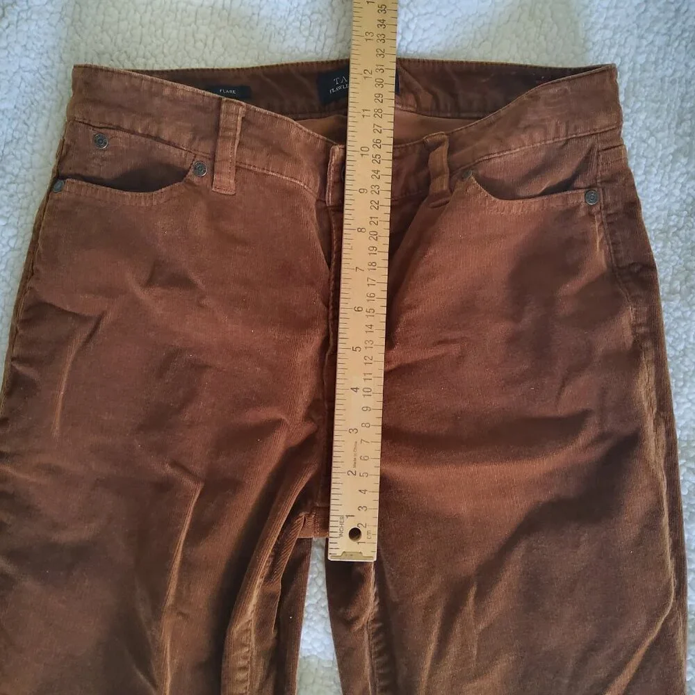 Talbots Mustard Gold Corduroy Wide Leg Flare Pants Vintage Style EUC